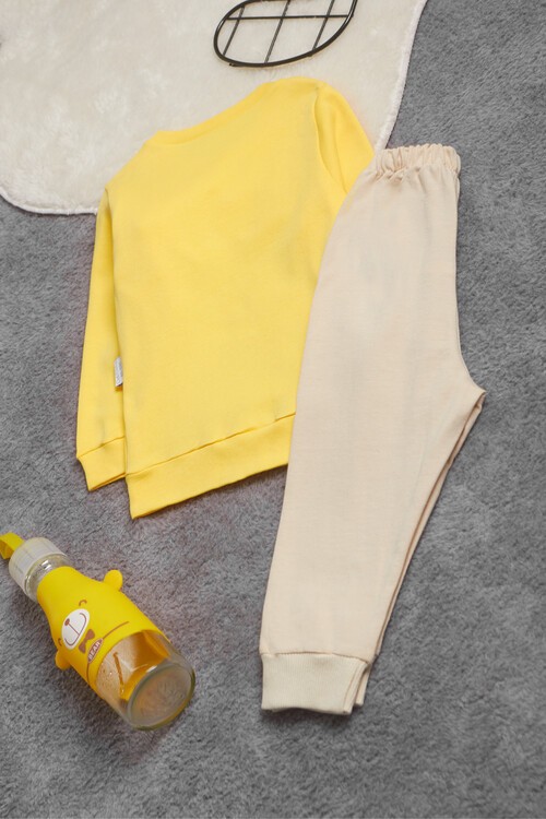 Erkek Bebek Ayıcıklı Yazı Baskılı Eşofman Takım 14627