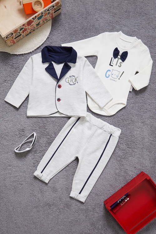 Erkek Bebek Badili Ceketli 3lü Eşofman Takımı 14974