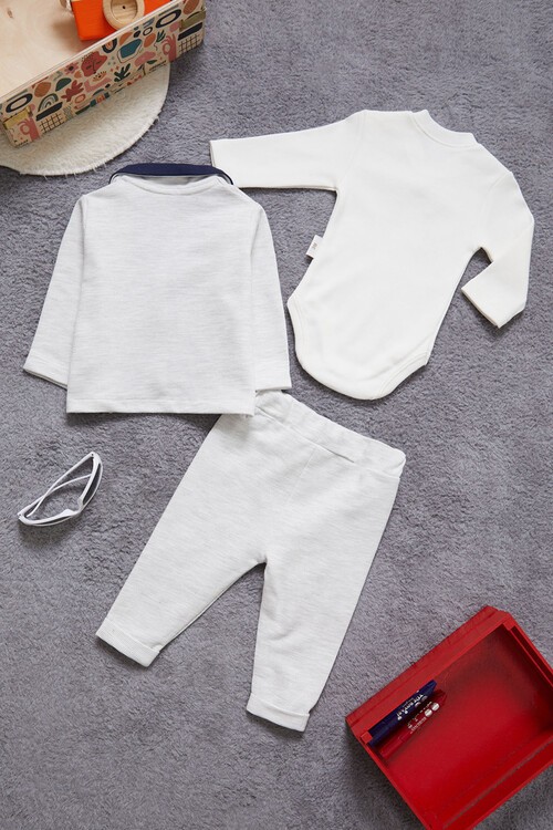 Erkek Bebek Badili Ceketli 3lü Eşofman Takımı 14974