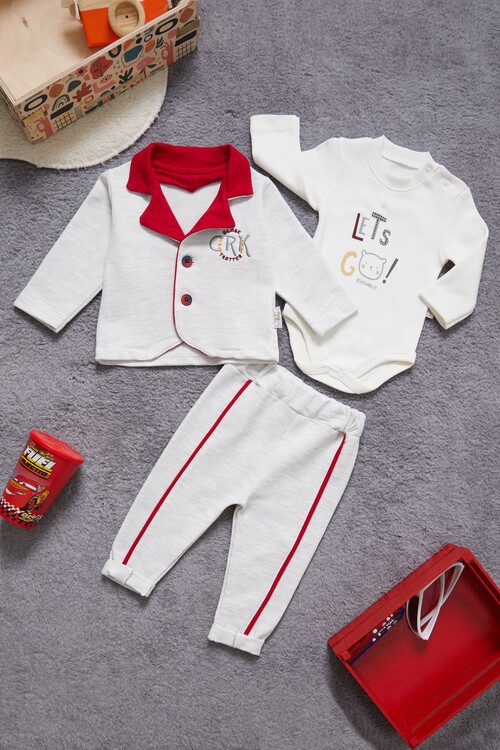 Erkek Bebek Badili Ceketli 3lü Eşofman Takımı 14974