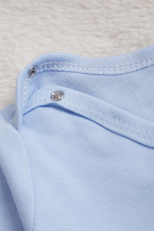 Erkek Bebek Mavi Uzun Kollu Çıtçıtlı Badi 14984