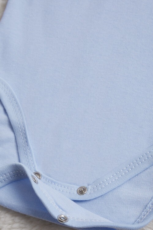 Erkek Bebek Mavi Uzun Kollu Çıtçıtlı Badi 14984