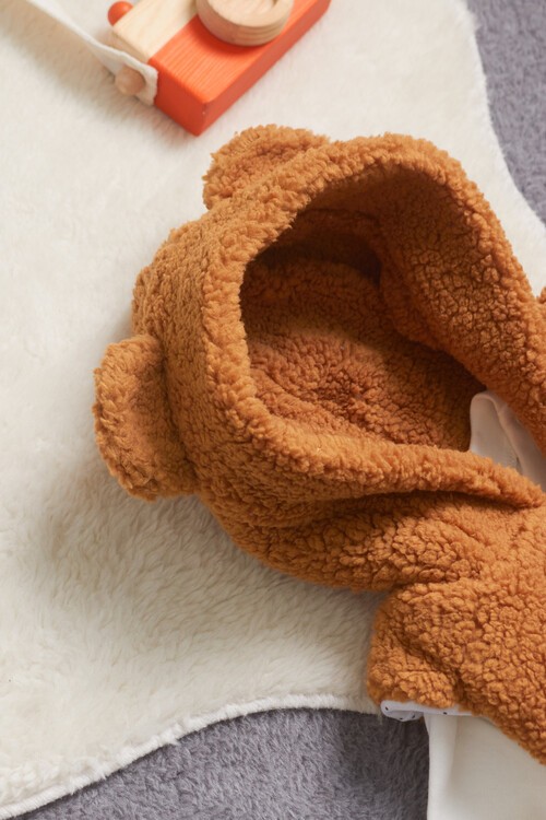 Erkek Bebek Pofuduk Yelekli Ayıcıklı 3lü Eşofman Takımı 14586