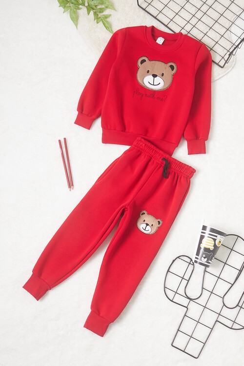 Erkek Çocuk Ayıcık Nakışlı Eşofman Takımı 14640