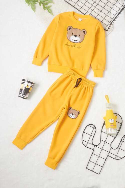 Erkek Çocuk Ayıcık Nakışlı Eşofman Takımı 14640