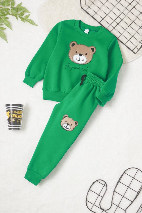 Erkek Çocuk Ayıcık Nakışlı Eşofman Takımı 14640