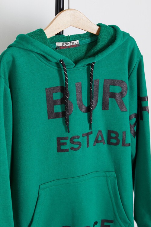 Erkek Çocuk Baskılı Kapşonlu Sweatshirt 9-13 Yaş 14150