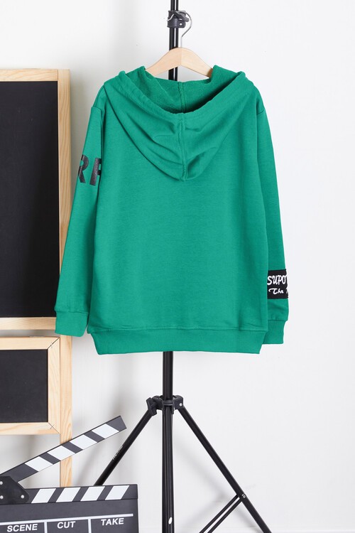 Erkek Çocuk Baskılı Kapşonlu Sweatshirt 9-13 Yaş 14150