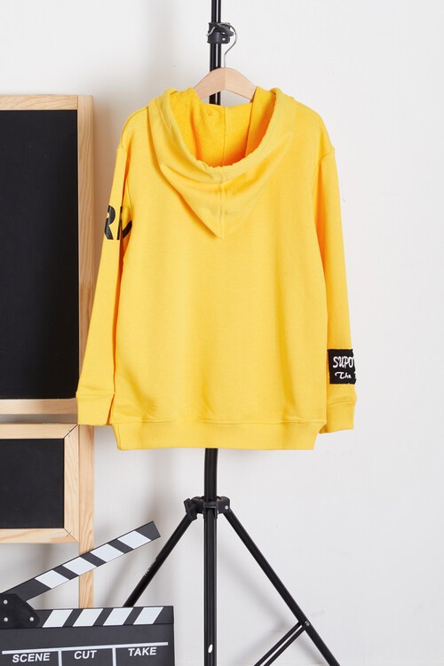 Erkek Çocuk Baskılı Kapşonlu Sweatshirt 9-13 Yaş 14150