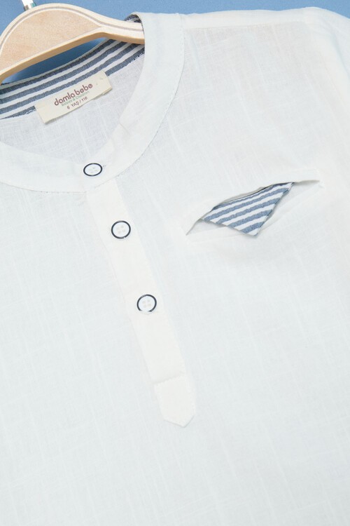 Erkek Çocuk Beyaz Gömlek ve Pantolonlu 2li Takım 15131