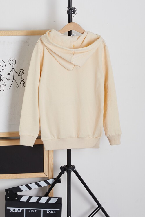 Erkek Çocuk Born Baskılı Kapşonlu Sweatshirt 9-12Yaş 14023