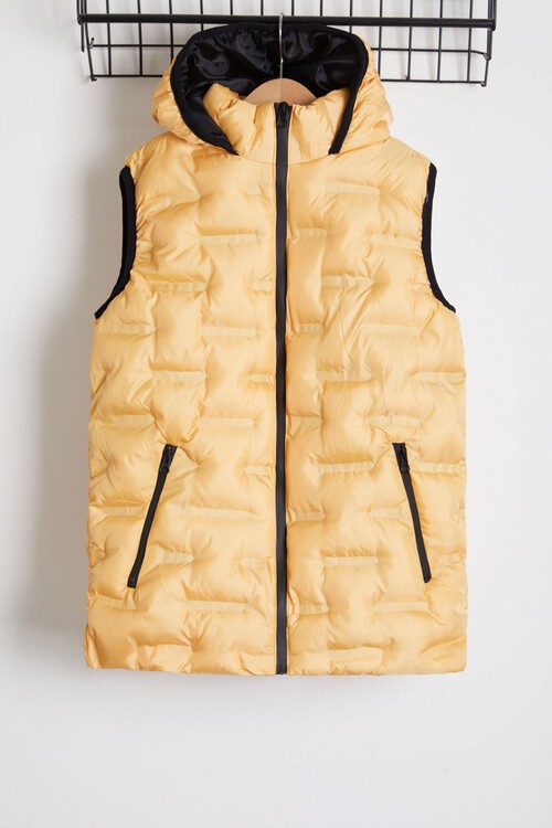 Erkek Çocuk Düz Desen Kapüşonlu Şişme Yelek 14647