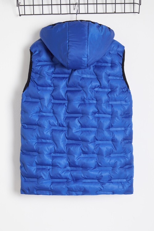 Erkek Çocuk Düz Desen Kapüşonlu Şişme Yelek 14647