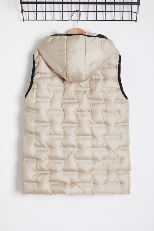 Erkek Çocuk Düz Desen Kapüşonlu Şişme Yelek 14647