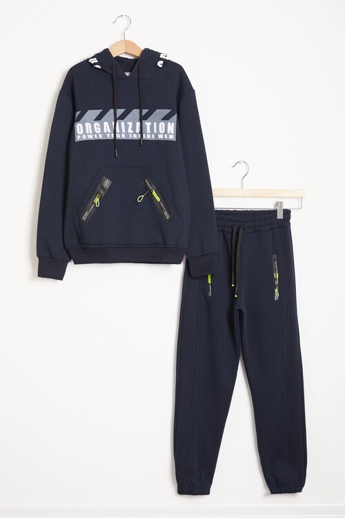 Erkek Çocuk İçi Polarlı Kalın Eşofman Takımı 14168