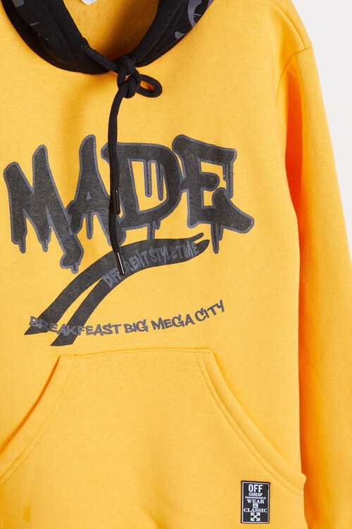 Erkek Çocuk Kapşonlu Kanguru Cepli Sweatshirt 14162