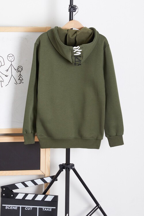 Erkek Çocuk Kapşonlu Kanguru Cepli Sweatshirt 14178