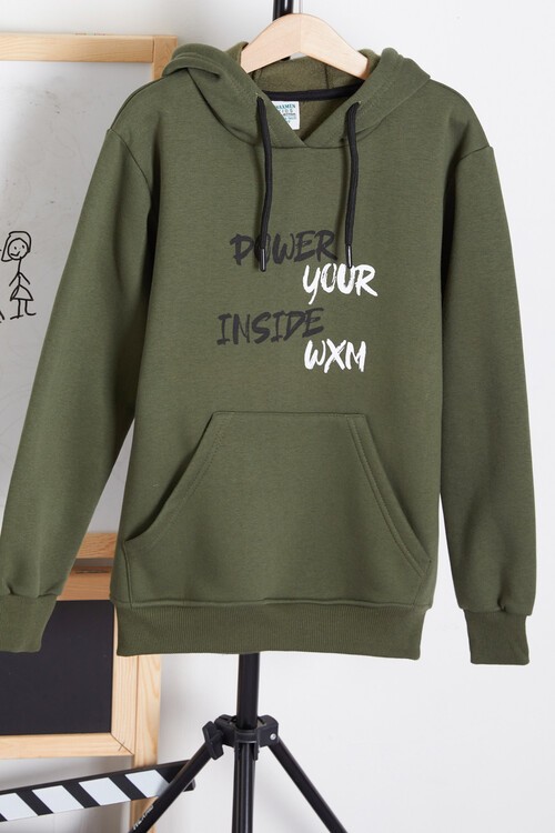 Erkek Çocuk Kapşonlu Kanguru Cepli Sweatshirt 14178