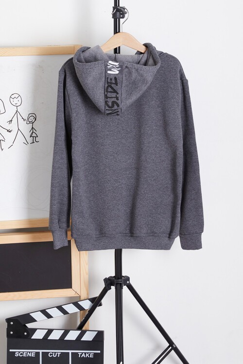 Erkek Çocuk Kapşonlu Kanguru Cepli Sweatshirt 14178