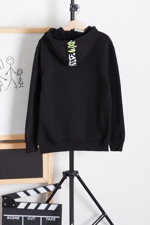 Erkek Çocuk Kapşonlu Kanguru Cepli Sweatshirt 14178