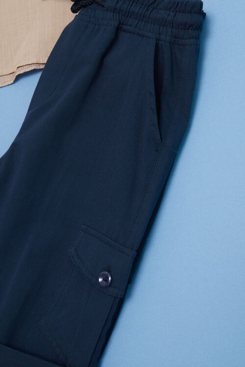 Erkek Çocuk Krem Gömlek ve Pantolonlu 2li Takım 15128