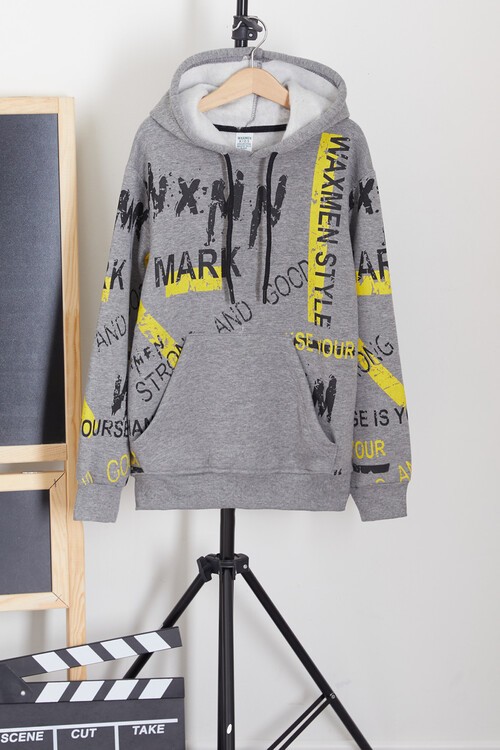 Erkek Çocuk Mark Yazı Baskılı Sweatshirt 9-14 Yaş 14141