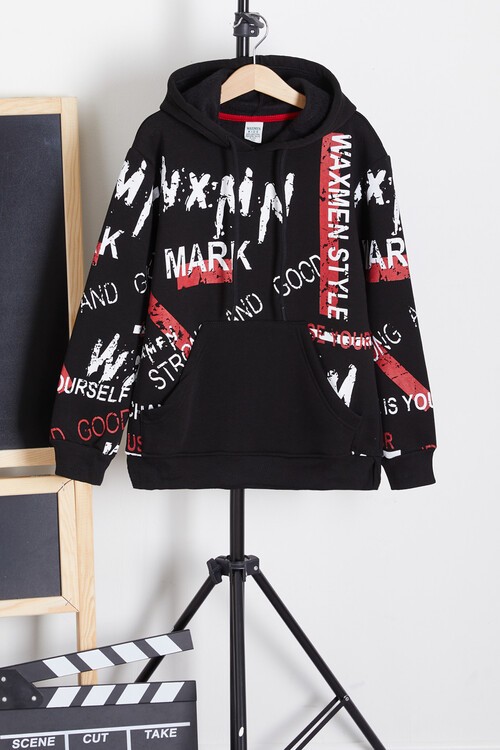 Erkek Çocuk Mark Yazı Baskılı Sweatshirt 9-14 Yaş 14141