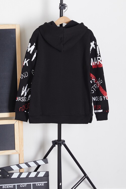 Erkek Çocuk Mark Yazı Baskılı Sweatshirt 9-14 Yaş 14141