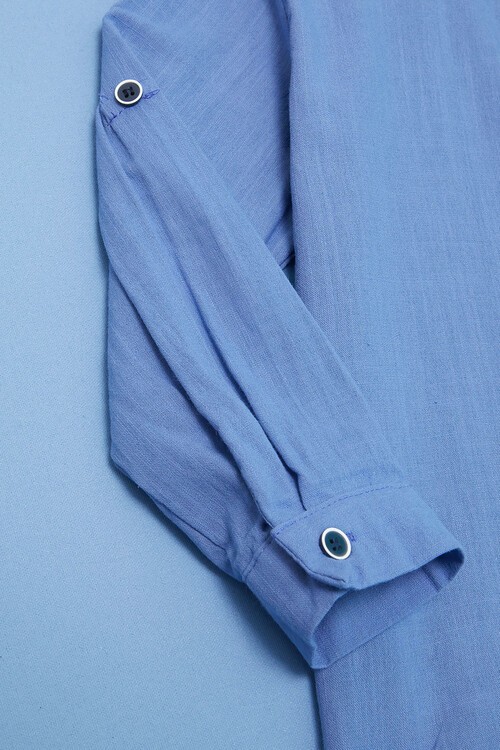 Erkek Çocuk Mavi Gömlek ve Pantolonlu 2li Takım 15130