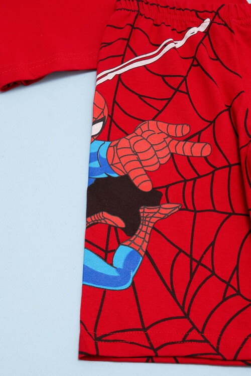 Erkek Çocuk Örümcek Adam Baskılı 1-12 Yaş Şortlu Takım 6569