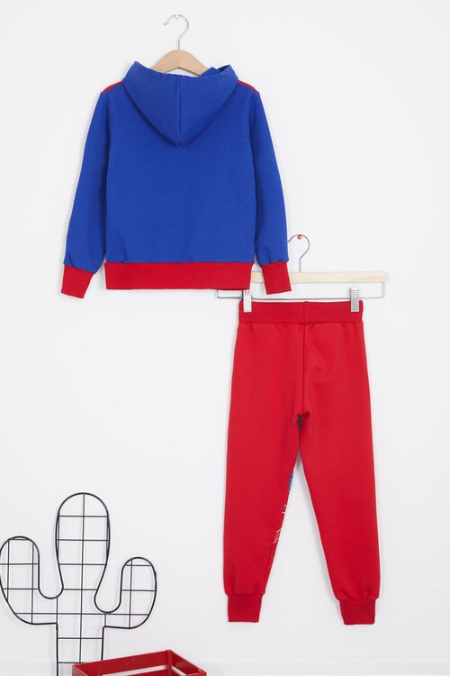 Erkek Çocuk Örümcek Adam Baskılı Kapüşonlu Eşofman Takımı 14588