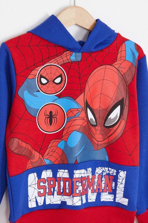 Erkek Çocuk Örümcek Adam Baskılı Kapüşonlu Eşofman Takımı 14588