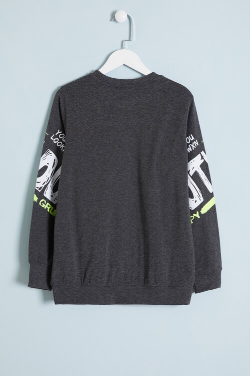 Erkek Çocuk Outwxm Baskılı Sweatshirt 9-14 Yaş 14019