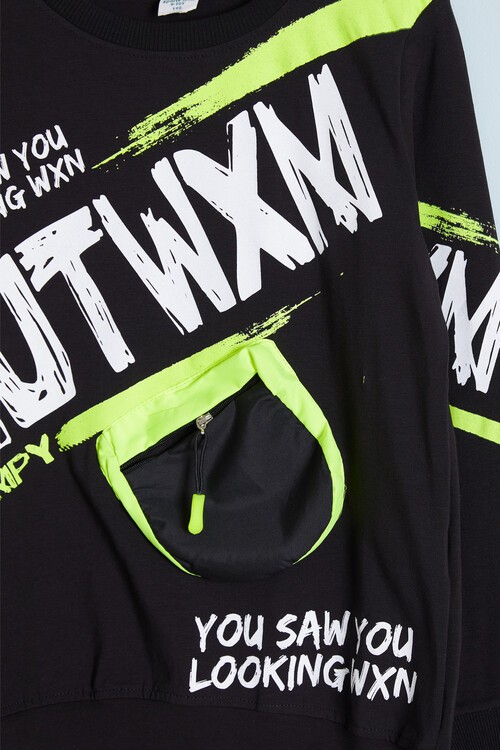 Erkek Çocuk Outwxm Baskılı Sweatshirt 9-14 Yaş 14019