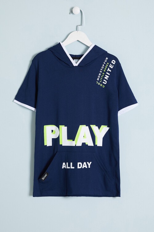 Erkek Çocuk Play Yazı Baskılı Tshirt 9-12 Yaş 14057