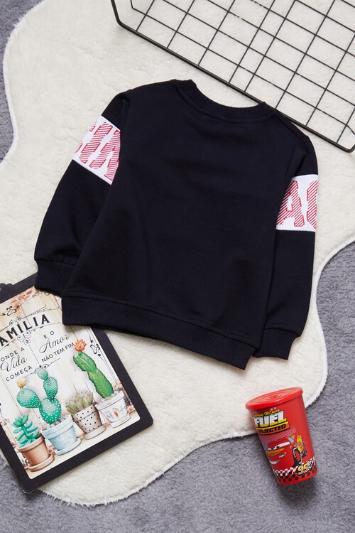 Erkek Çocuk Racing Baskılı Uzun Kol Sweatshirt 1-4 Yaş 13318