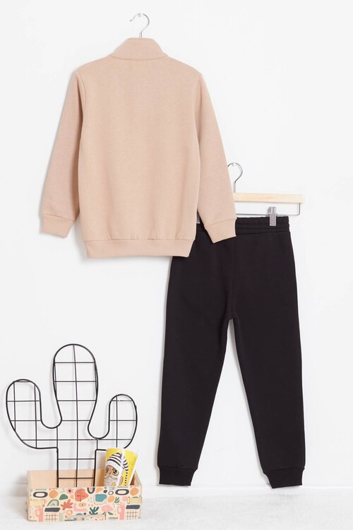 Erkek Çocuk Yazı Baskılı Polarlı Kalın Eşofman Takım 14622