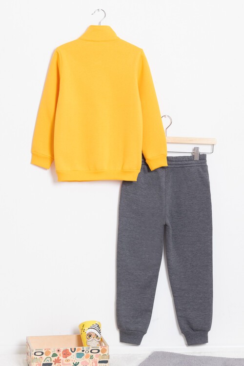 Erkek Çocuk Yazı Baskılı Polarlı Kalın Eşofman Takım 14622