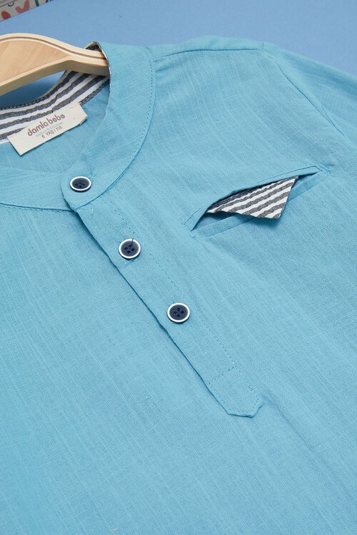 Erkek Çocuk Yeşil Gömlek ve Pantolonlu 2li Takım 15129