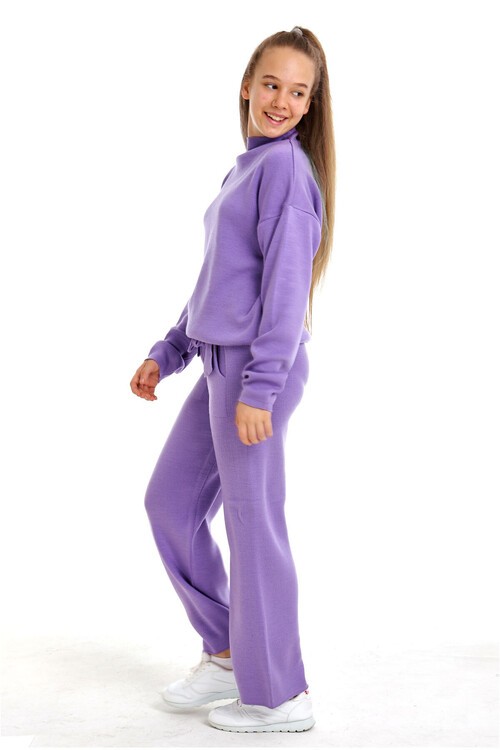 Geniş Paça Örgü Kız Triko Takım 10-15 Yaş  15004