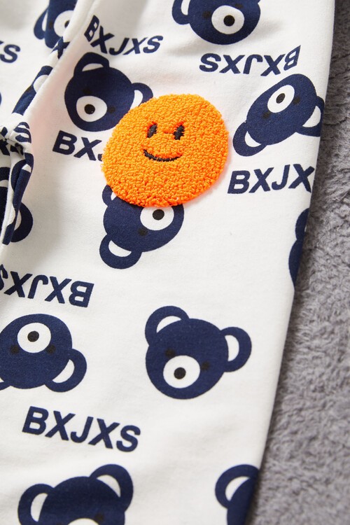 Gülen Yüz Nakışlı Ayıcık Desenli Eşofman Takımı Unisex 14972