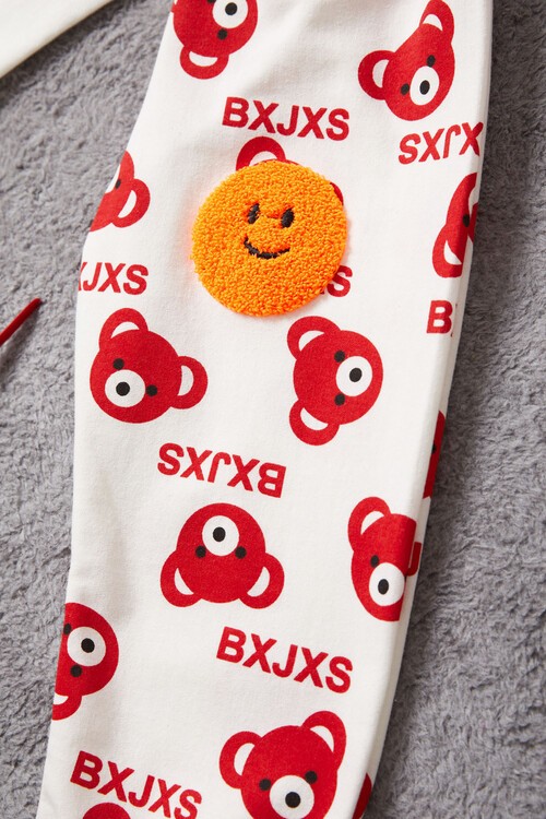 Gülen Yüz Nakışlı Ayıcık Desenli Eşofman Takımı Unisex 14972