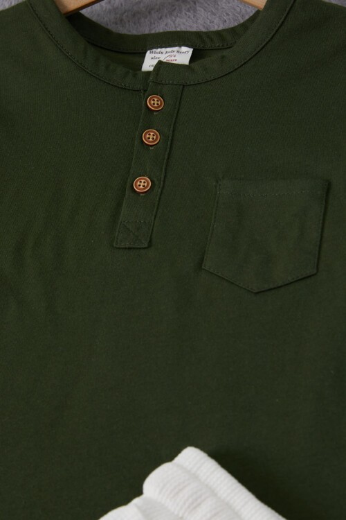 Haki Erkek Çocuk Şortlu Takım 15369