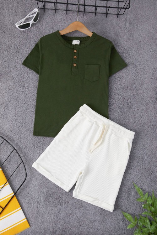 Haki Erkek Çocuk Şortlu Takım 15369