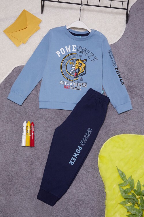 Kaplan Baskılı Kolları Yazılı Erkek Bebek Takım 14998