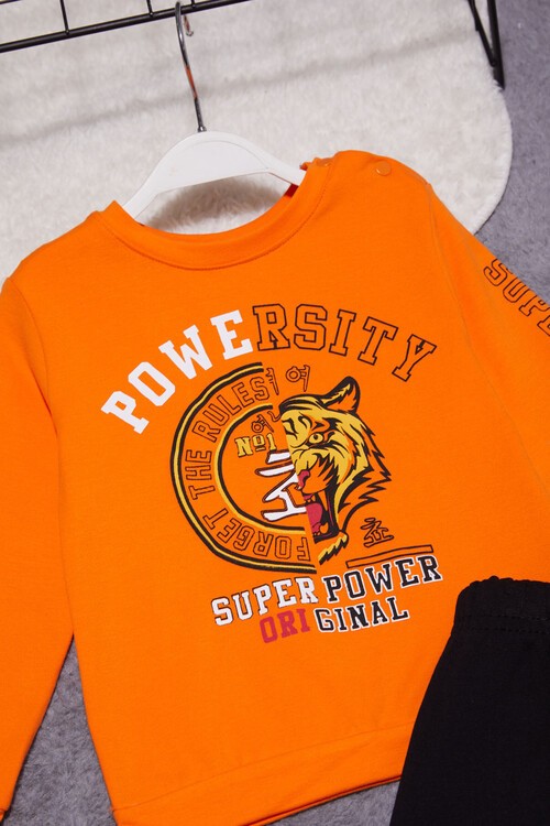 Kaplan Baskılı Kolları Yazılı Erkek Bebek Takım 14998