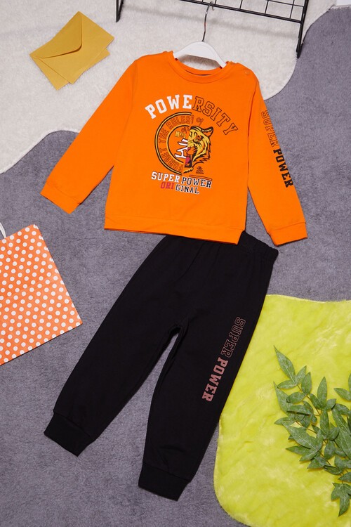 Kaplan Baskılı Kolları Yazılı Erkek Bebek Takım 14998