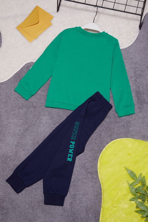 Kaplan Baskılı Kolları Yazılı Erkek Bebek Takım 14998