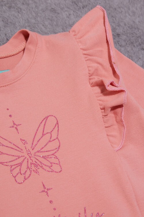 Kelebek Baskılı Simli Kız bebek Eşofman Takımı 14999