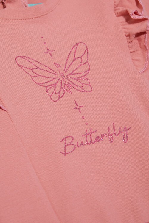 Kelebek Baskılı Simli Kız bebek Eşofman Takımı 14999